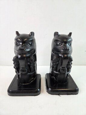BOMA Canada Bookends Bear with Cubs Indigenous Totem Haida Style
